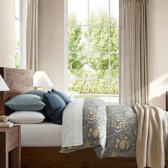 NWT Pottery Barn Azalea Palempore King/Cal King Duvet Cover in Floral Blue Green - Picture 2 of 11